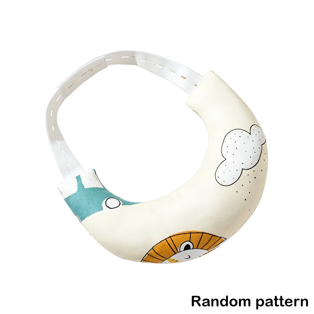 NAPKERY 1213 Cotton Baby Neck Support Pillow Curved Design Adjustable Infant Head Positioning Cushion Breathable Removable Pillowcase Baby Nursing Pillow Baby Sleeping