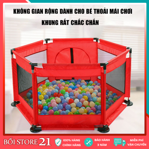 Lều bóng - nhà banh khung thép không gỉ chắc chắn đảm bảo an toàn cho các bé từ 6 tháng tuổi tặng kèm 10 bóng