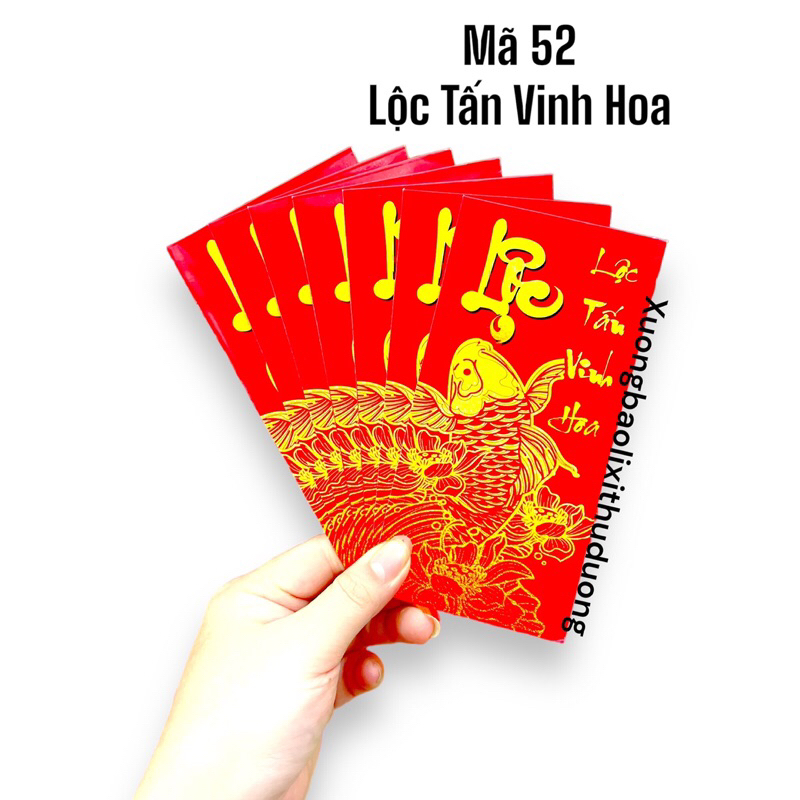 50 bao lì xì lộc cá chép mã 52 , bao lì xì tết . lộc tấn vinh hoa