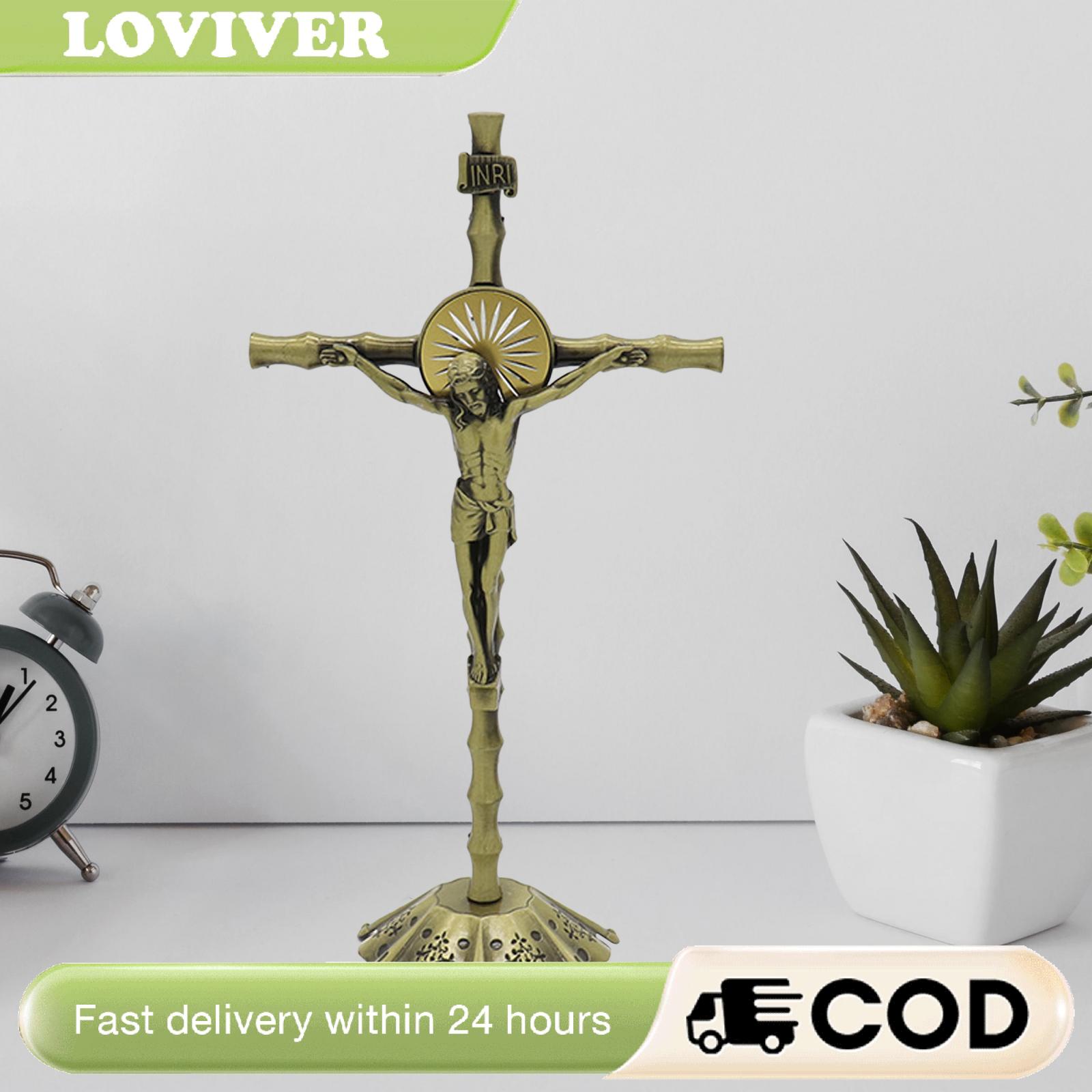 LOVIVER Wall Cross Statue Crucifix Figurine for Living Room Cabinet Home Decor ราคา 305 บาท*ส่งฟรี