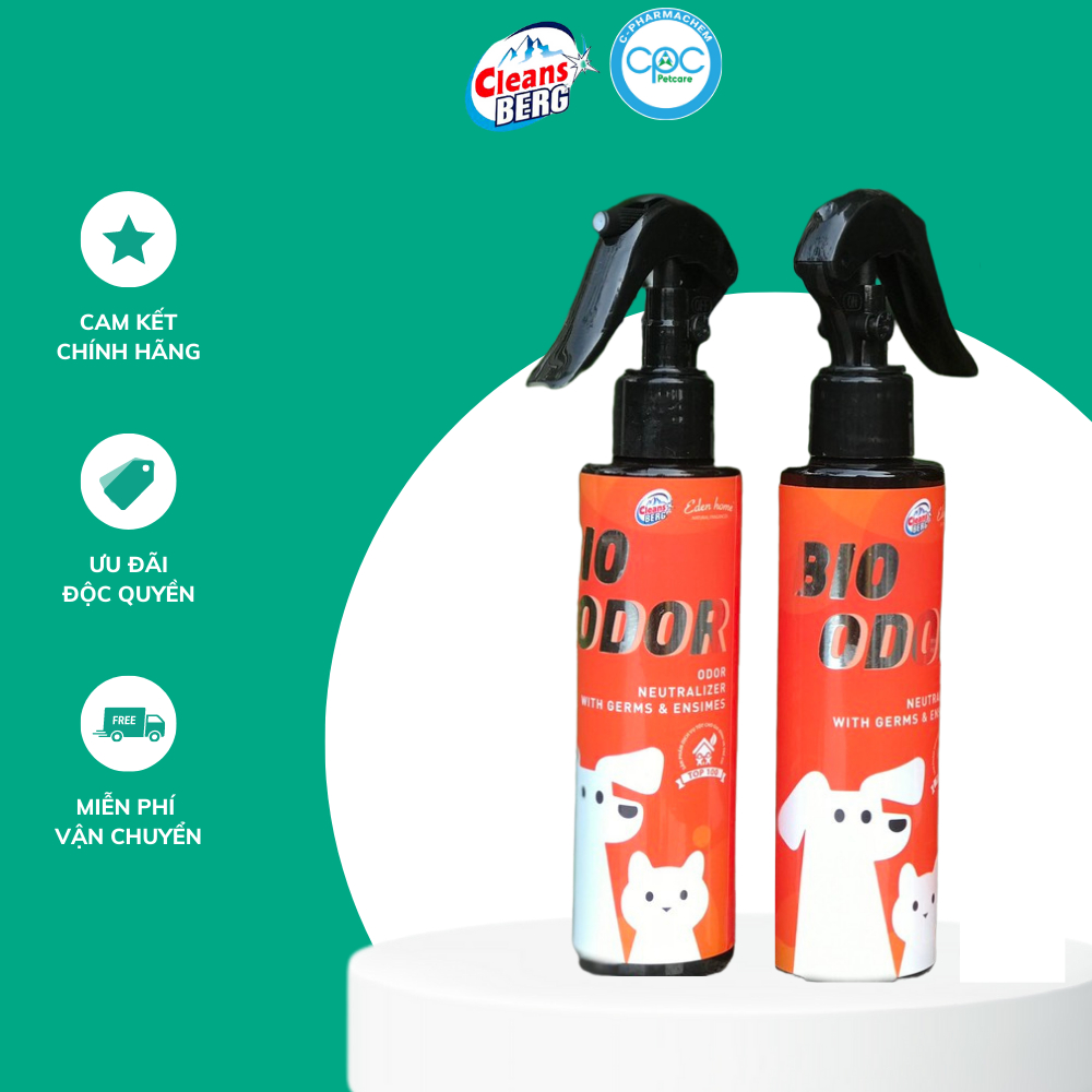 Xịt khử mùi cho không gian thú cưng Cleans Berg Bio Odor 150ml |PetZoneHCM