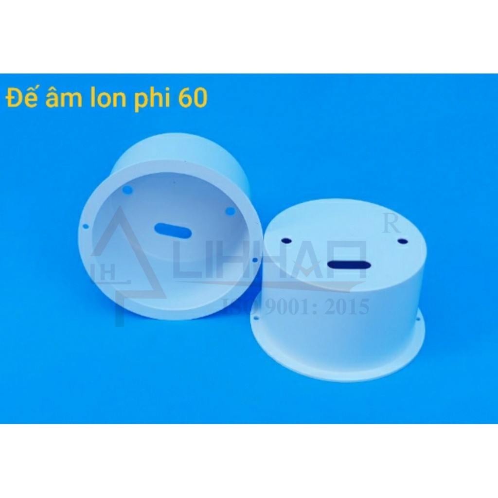 Đế âm lon đèn mắt ếch cao cấp Lihan VIC821 - Ø60 (77x50mm) | Lắp đặt dễ dàng | Gói 10 cái | Âm tường/Âm trần Hòa Thịnh