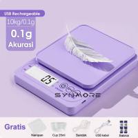SYNMORE Timbangan Kue Dapur Digital 10kg/0.1g Akurasi Kitchen Scale USB Rechargeable