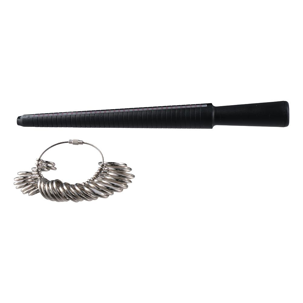 SHATTE Plastic Ring Measuring Tool Set' Metal 27Pcs US Size Metal Mandrel Jewelry Tool Measuring Stick Jewelry Making Jewelers Tools