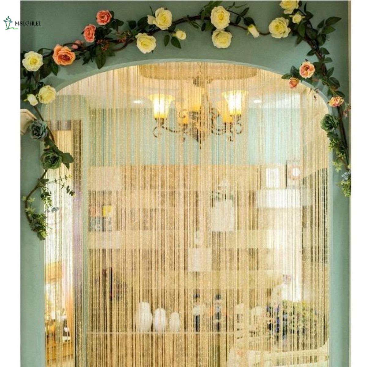 มู่ลี่  【MSLGHLEL】มู่ลี่ประตูและหน้าต่าง ม่านตกแต่งหรูหรา ม่านริบบิ้น ม่านผสมดิ้นเงิน ฉากกั้นห้องนั่งเล่น ตกแต่งงานแต่งงาน พู่ประดับ ม่านระแนงตกแต่ง ดีไซน์ทันสมัย ราคาพิเศษ
