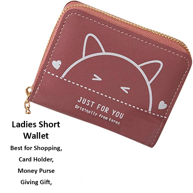 New Fashion Cute Women Zipper Purse Girls Short Wallet PU Leather Embroidery Coin Purse Card Holders for Ladies Mini Money Bag Female Shopping Wallet Zipper Wallets as Card Case Clutch Purse For Students Zipper Hand Purse for Women in Black Pink and Red