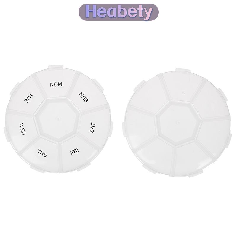 Heabety กล่องยาวงกลม7ช่องรอบรายวันรายสัปดาห์แท็บเล็ตกรณี Splitter ยา ราคา 22 บาท*ส่งฟรี