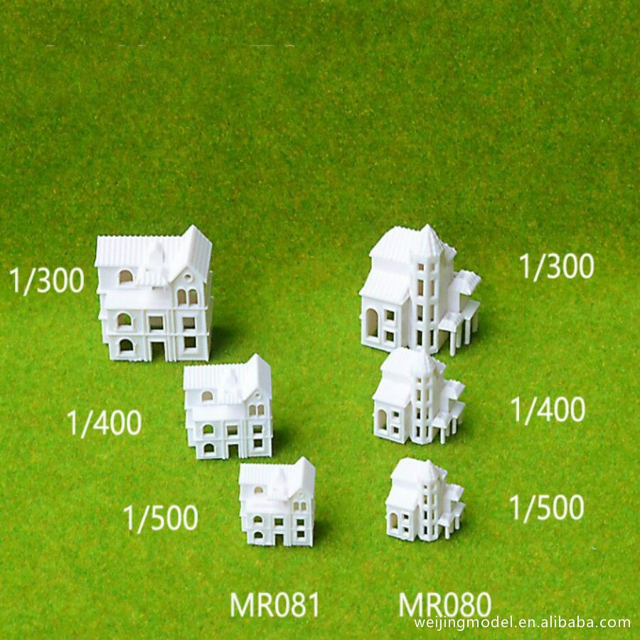 10pcs lot 1 300 1 400 1 500 Scale White House For Ho Trains Layout Fantasy