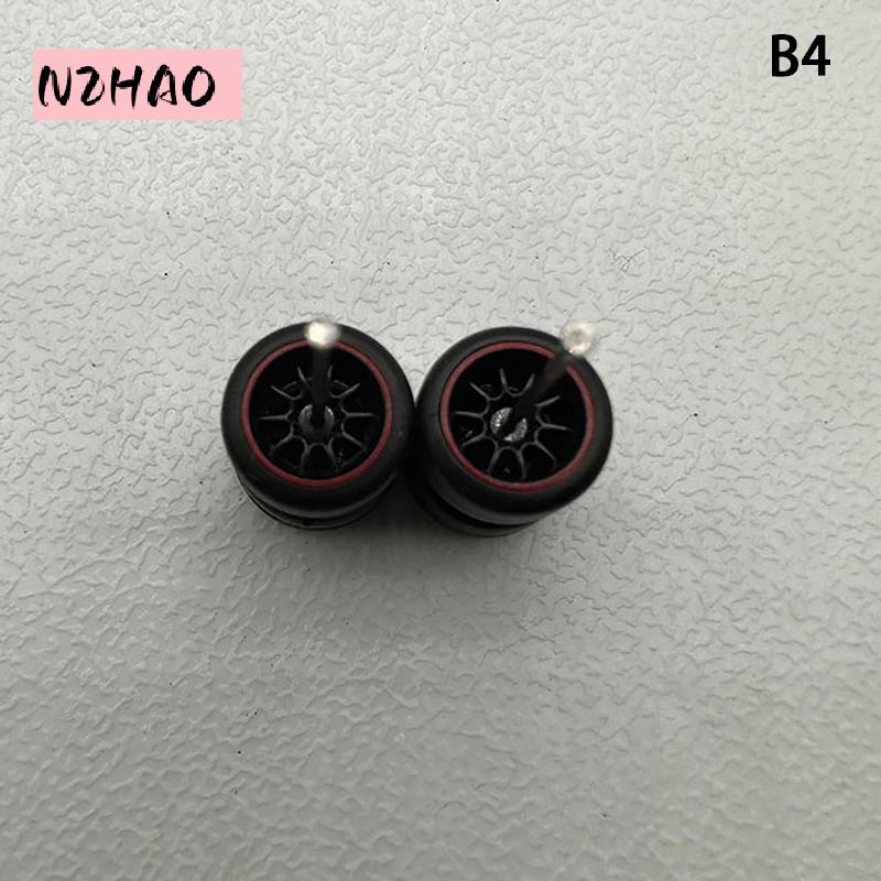 Creative Abs Basic Modified Toy Car Parts for Hotwheels Tomica Mini Gt 1 Set 1 64 Wheel Car Model with Rubber Tires - 3