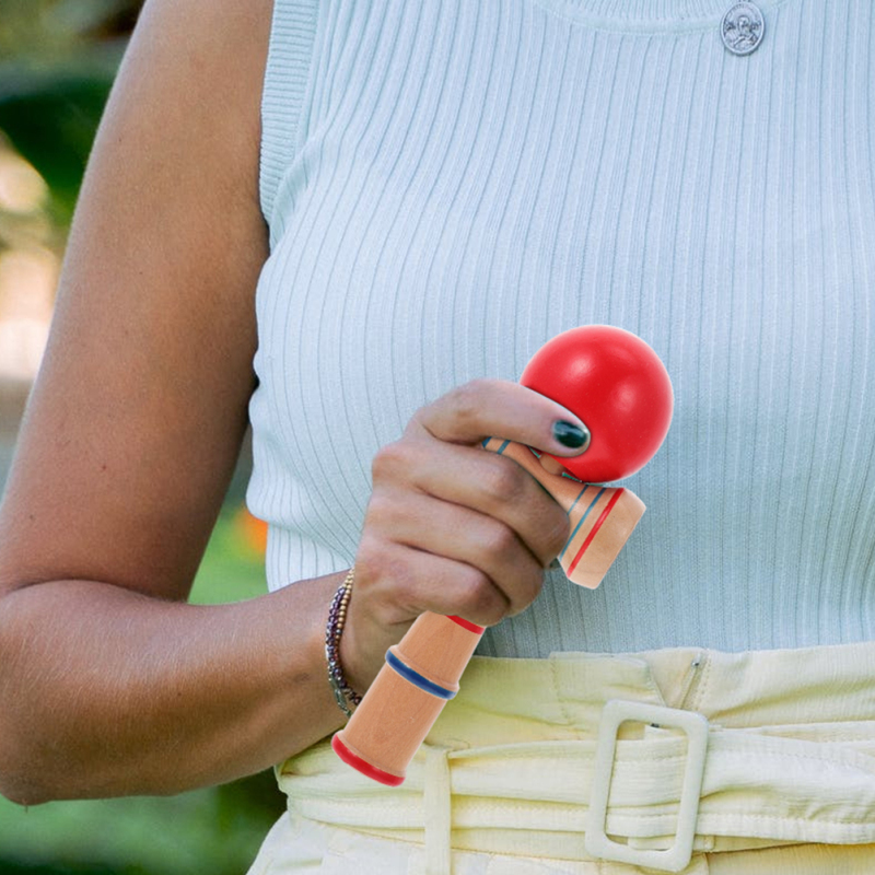Foxitle 2 chiếc gỗ đồ chơi kendama phối hợp bài tập đồ chơi kendama trò chơi thông thường đồ chơi kỹ năng tay