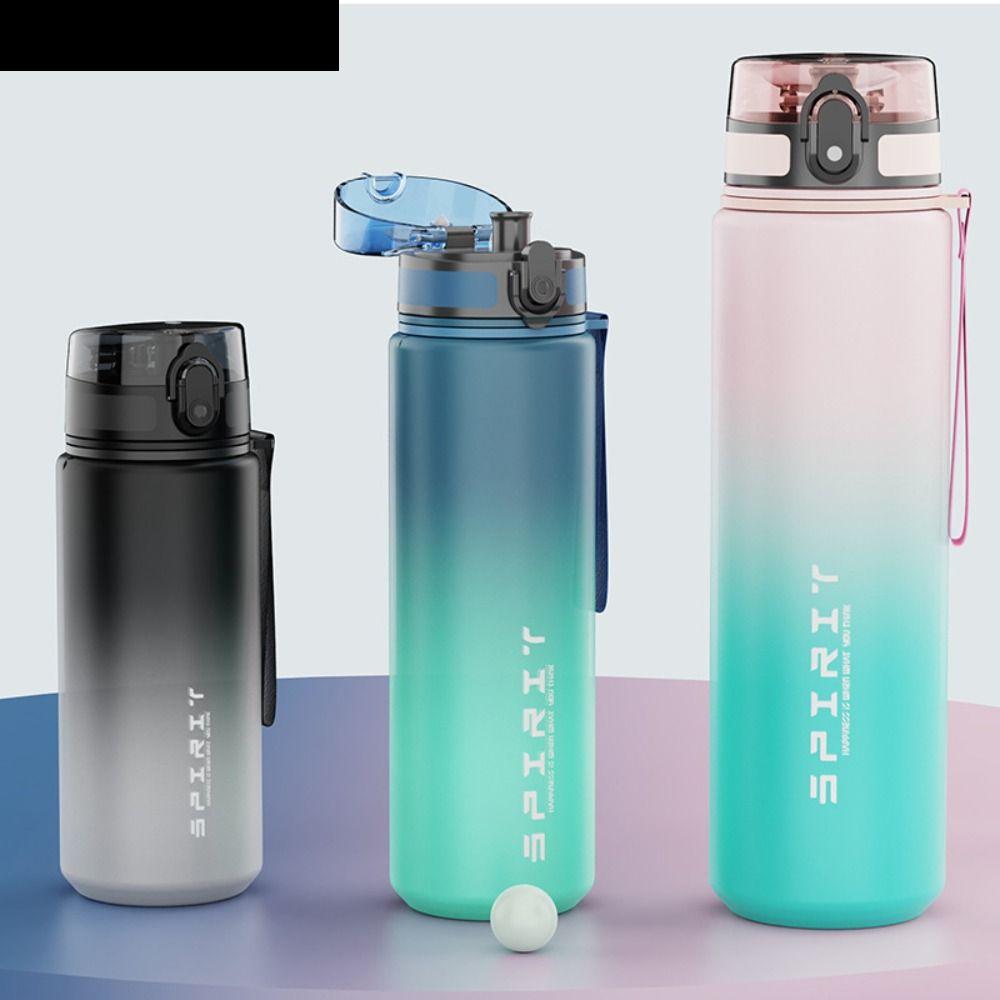 COZY Sức chứa lớn Bình nước thể thao 1 lít PC Màu chuyển sắc Cốc nhựa nhiều màu chống rò rỉ Bình tập thể dục di động Di động Ấm đun nước thể thao dung tích lớn
