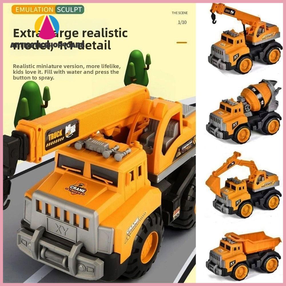ANTISETICSHOP40AN8 Chống va đập Đồ chơi xe vận tải kỹ thuật Bộ sưu tập quà tặng cho trẻ em Nhựa Mô hình xe tải cần cẩu Chất lượng cao 4 Kiểu Dáng Mô hình đúc  loại dành cho bé trai
