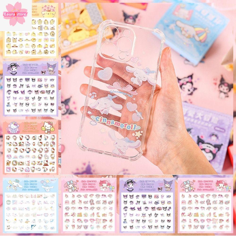 Eaura Hộp Quà Tặng Dâu Gấu Sticker KT PVC Goo Thẻ Dán nhãn dán hoạt hình Kawaii Dễ Thương Pet Dán Ván Trượt