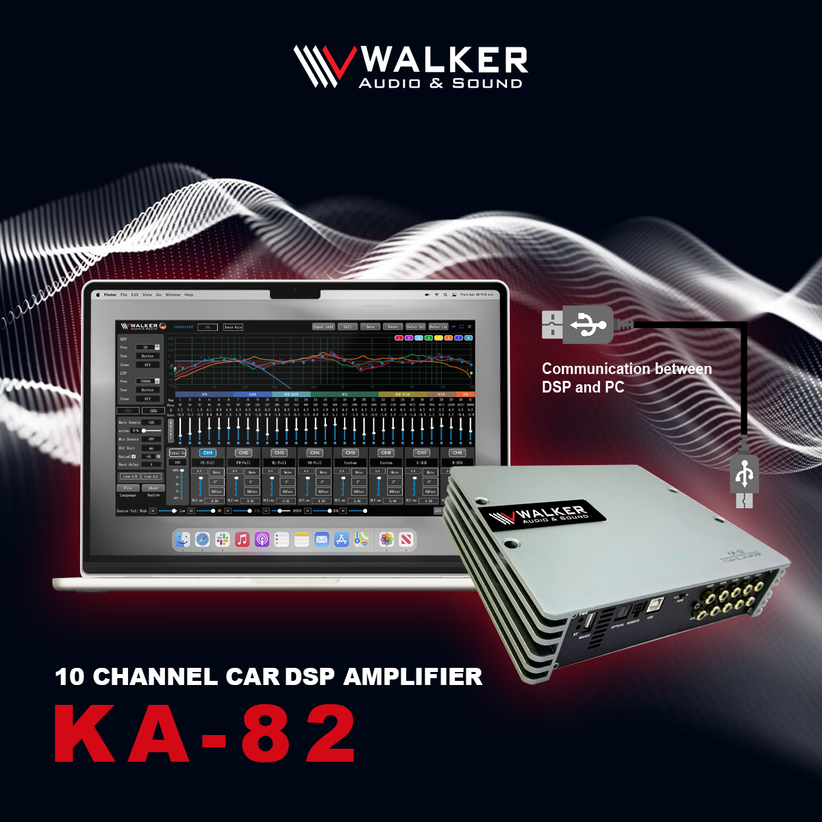 DSP âm thanh ô tô Walker KA82 Xịn Công nghệ Đức độ Loa 3 way đơn giản và chất lượng âm thanh rõ ràng Giá 8,000,000 Đồng*Miễn phí vận chuyển