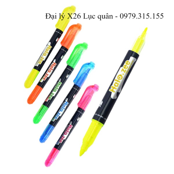 Bút đệm màu vẽ kí hiệu tham mưu dạ quang 5 màu