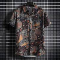 Mens Beach Wear: Trendy Red Printed Short Sleeve Casual Shirts for A Stylish Look