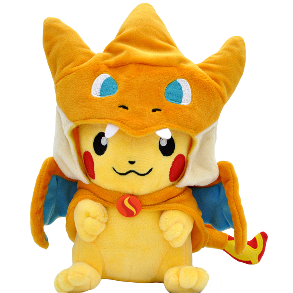 Pikachu Pokemon sáng tạo và Mega Charizard Thú nhồi bông mềm Thú nhồi bông Búp bê đồ chơi nhồi bông 