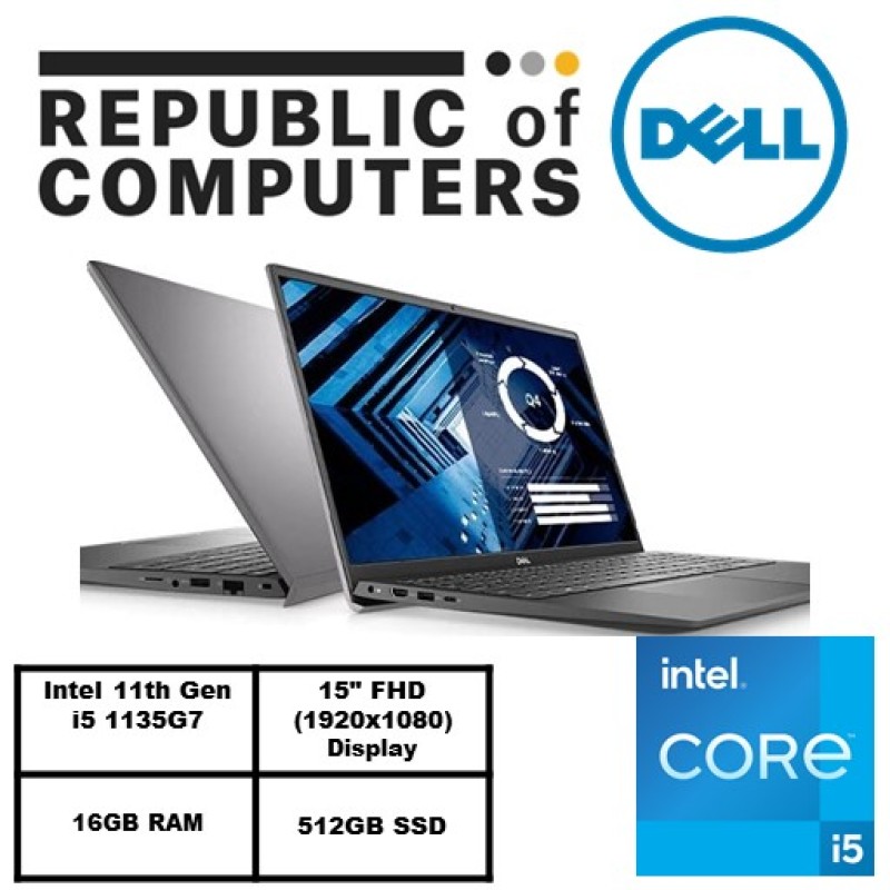 NEW 11GEN (READY STOCK)New Vostro 15 3500- Intel i5-1135G7/Win 10 Pro/Intel® Iris® Xe Graphics/16GB RAM/512GB SSD/3Yrs warranty