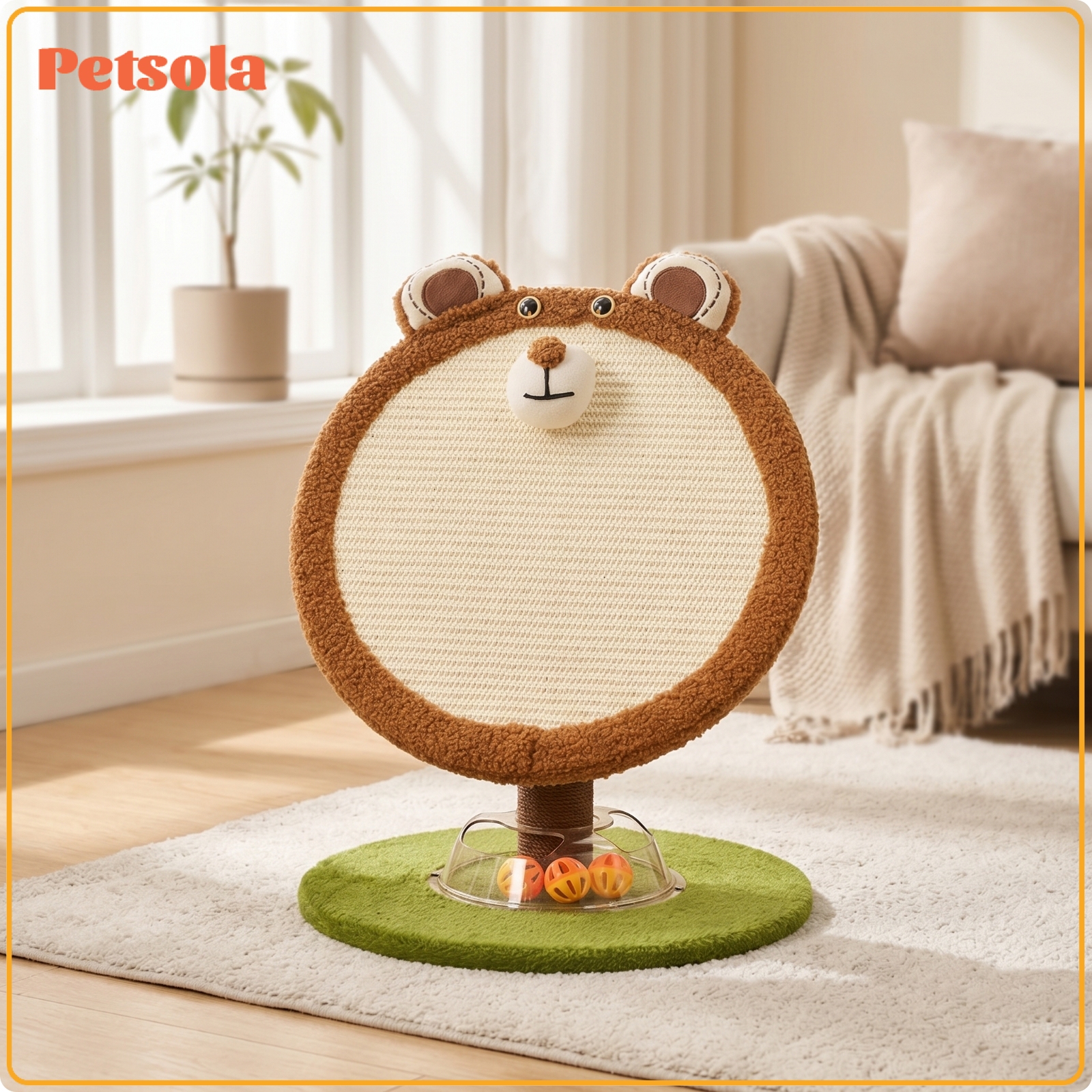 petsola Sisal Cat Scratcher with Toy Balls Indoor Cat Scratching Board Large Pet Furniture Long-Lasting for Cats ราคา 12,736 บาท*ส่งฟรี