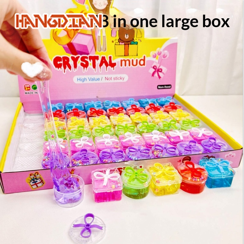 HANGDIAN Crystal Mud Toy for Kids - Fun Slime Playset with Gift Box Design ราคา 18 บาท*ส่งฟรี