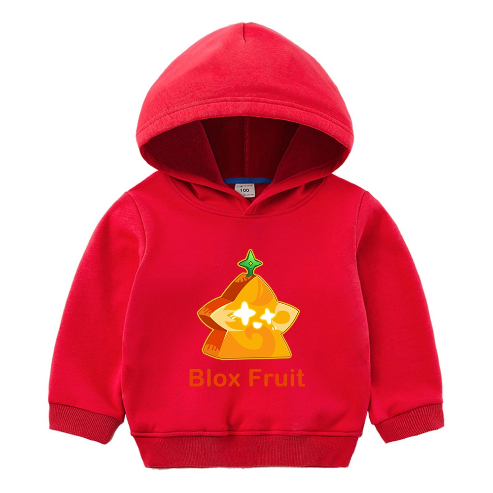 QR Light Fruit blox Fruit trẻ em áo hoodie trẻ em đơn giản thường ngày hoạt hình áo khoác bé trai và bé gái