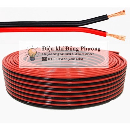 [Giá 1M] Dây điện đôi đỏ đen, dây loa thùng, dây điện đèn leb, RVB 2x0.5; 2x1.0; 2x1.5mm2.