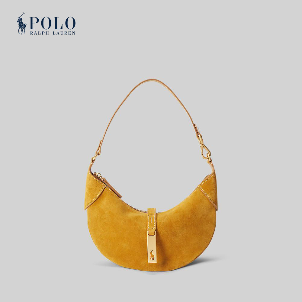 Polo Ralph Lauren Women Handbag-Polo ID Suede Mini Shoulder Bag WAPOBAG02V20085 710 Gold-710 ราคา 22,000 บาท*ส่งฟรี