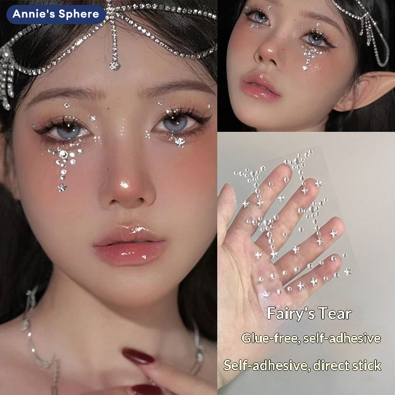 Annie's Sphere Glittering Heart-Shaped Face Stickers for Stage Performances, Music Festivals, and Parties. Easy to Apply with Self-Adhesive. ราคา 23 บาท*ส่งฟรี