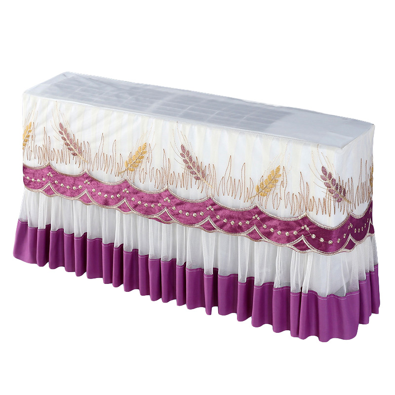 Homylife 1PC Embroidery Flower Polyester Protector Cover Air Conditioning Cover Air Conditioner Dust Cover Anti-dust Cover Gauze Cover Washable Wall Mounted Transparent Home Textil ราคา 100 บาท*ส่งฟรี