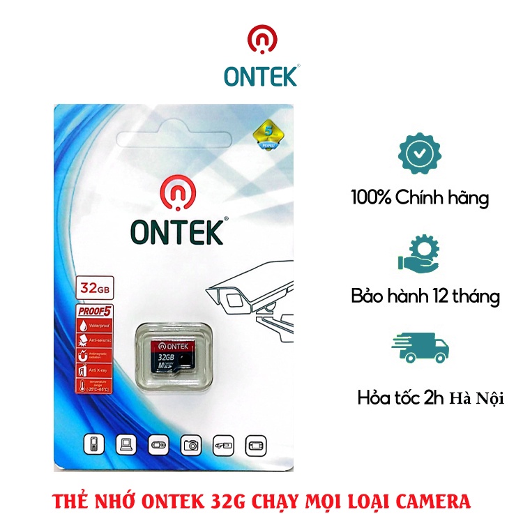 Thẻ nhớ ontek pro 32g class 10 tốc độ cao. dùng cho cam yoosee