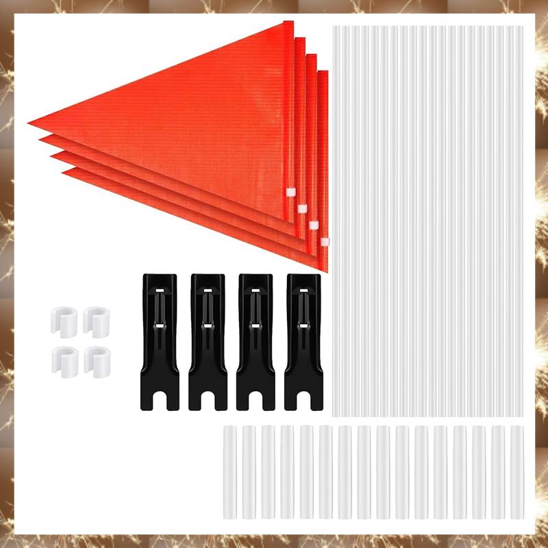 Bike Safety Flag Bicycle Trailer Safety Flags with Pole and Mounting Bracket 6Ft Adjustable High Waterproof