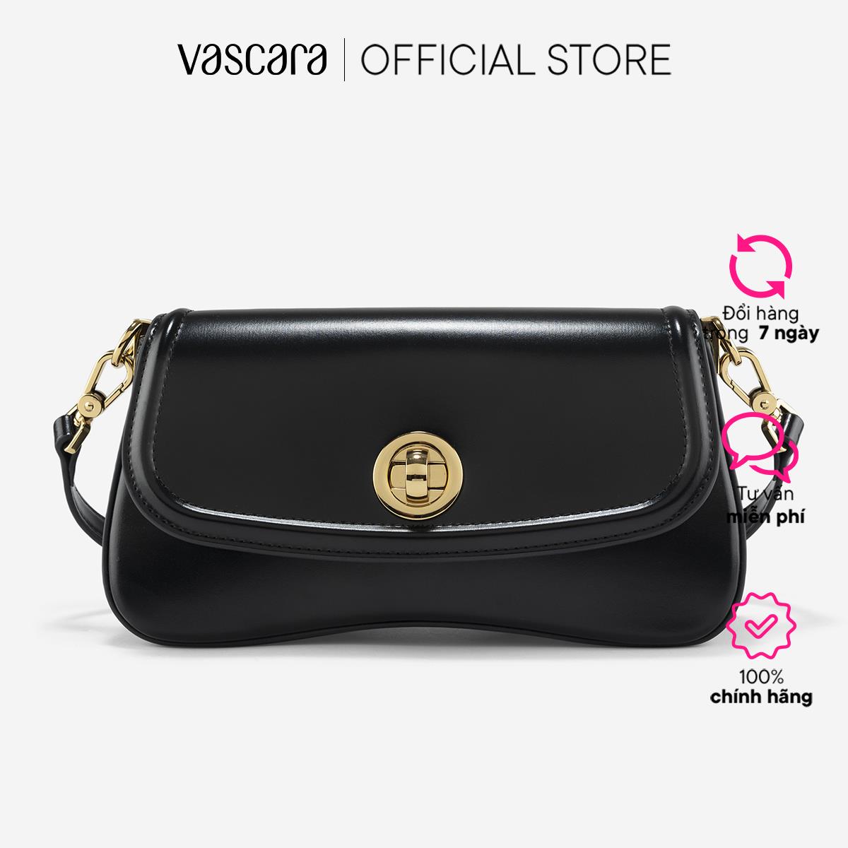 Vascara Túi Đeo Vai Viền Bombe Khóa Cổ Điển - SHO 0245