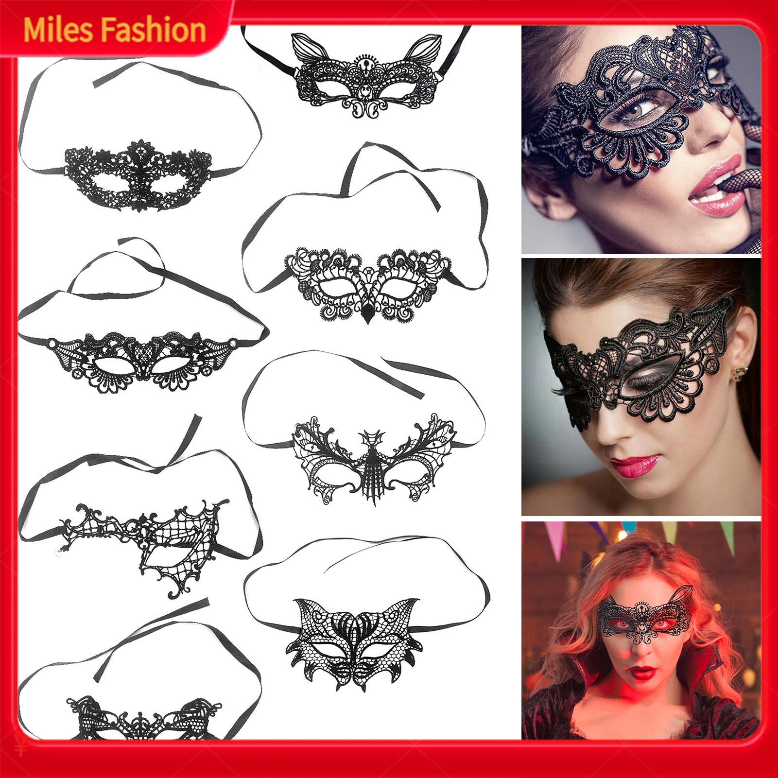 Black Lace Eye Masque Lace Masque Sexy Lace Hollow Flower Queen Spider Style Party Masque Set for Valentine's Date Night 3pcs Eyes Masque