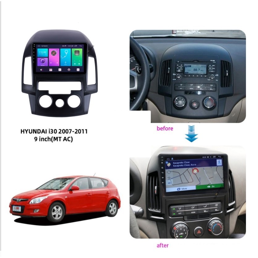 Mặt dưỡng Hyundai i30 2007-2013 số sàn (9 inch)