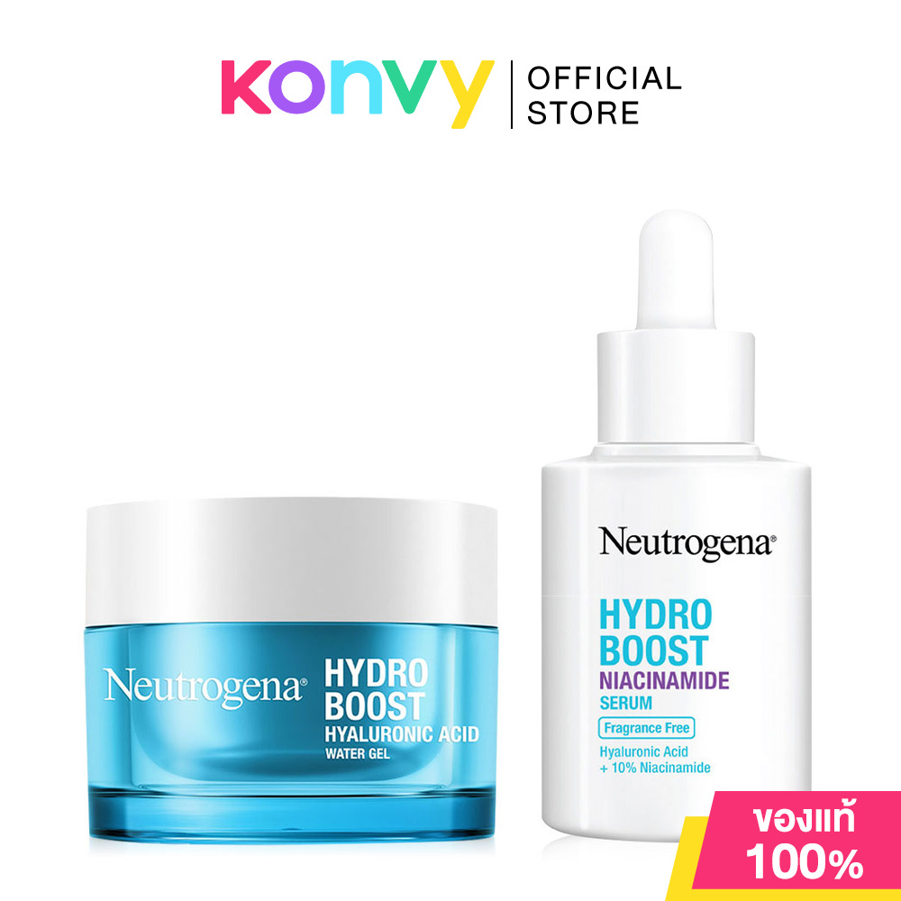 Neutrogena Set 2 Items Hydro Boost Water Gel 50g + Niacinamide Serum 30ml เซทผลิตภัณฑ์บำรุงผิวหน้า ราคา 1,160 บาท*ส่งฟรี