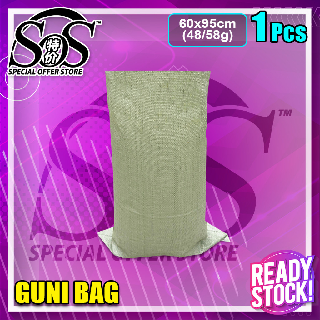 10 Pcs PP Woven Large Guni Plastic Karung Besar Sand Courier Storage Plastic Gunny Sack Recycle Kurier Beg Guni Besar