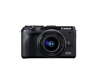 [Free Gift Bundle)Canon EOS M6 Mark II Mirrorless Digital Camera with 15-45mm Lens ( Black / Silver )(Free Canon CP-1300 white x1 till 30/June)
