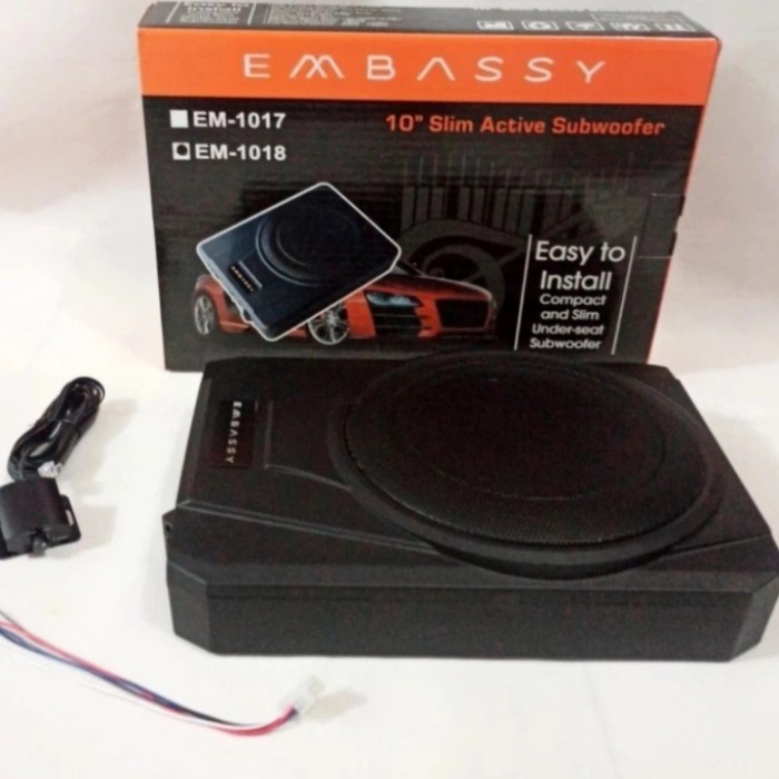SUBWOOFER KOLONG AKTIF 10" EM -1018 ATAU EM-1017 NEW SLIM AKTIF - DerilStore5 Harga 1,525,000 rupiah*Gratis Ongkir