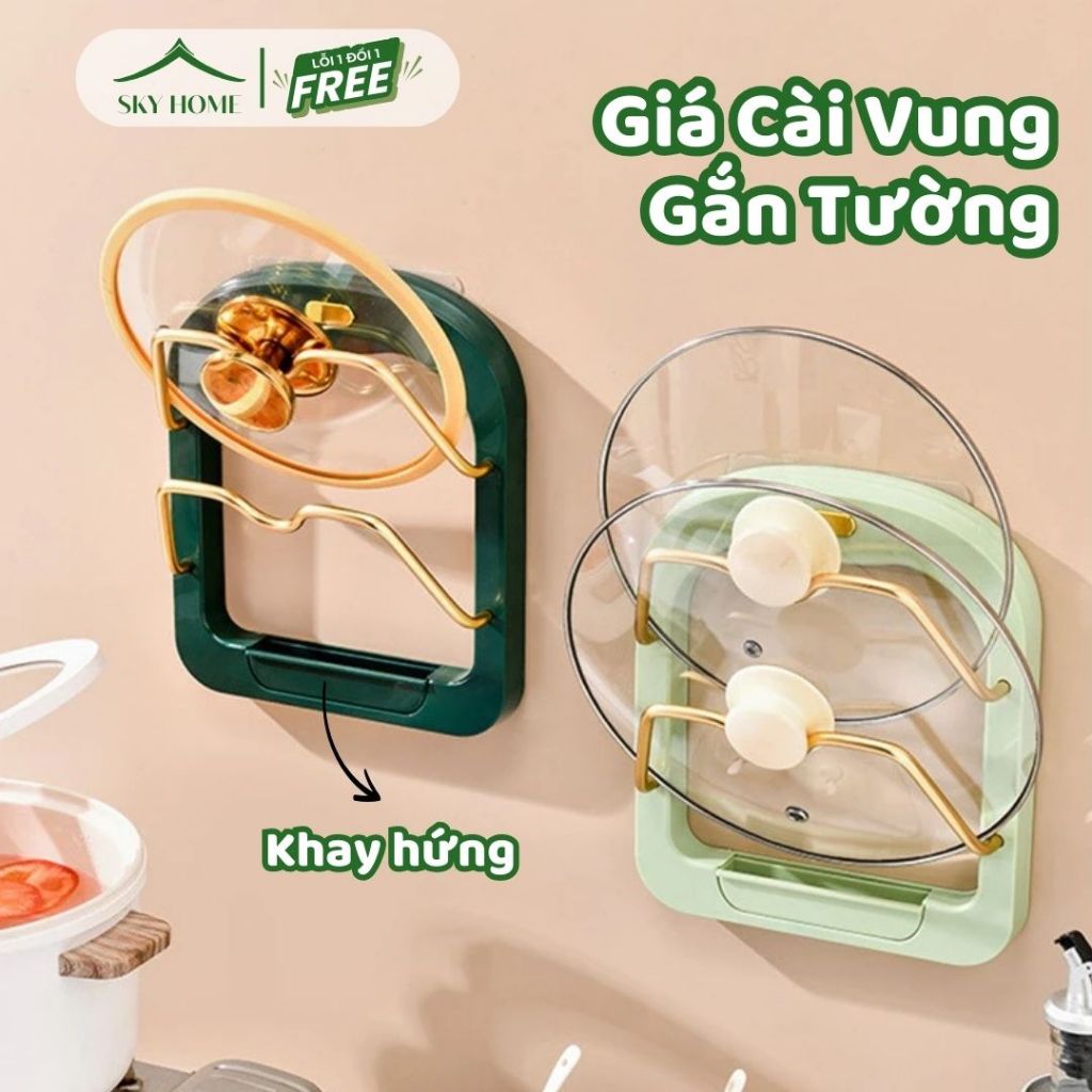 Giá để vung xoong nồi giá treo nắp nồi nhà bếp kệ để thớt giá treo bếp đa năng giá để thớt MEHOM- GTV01