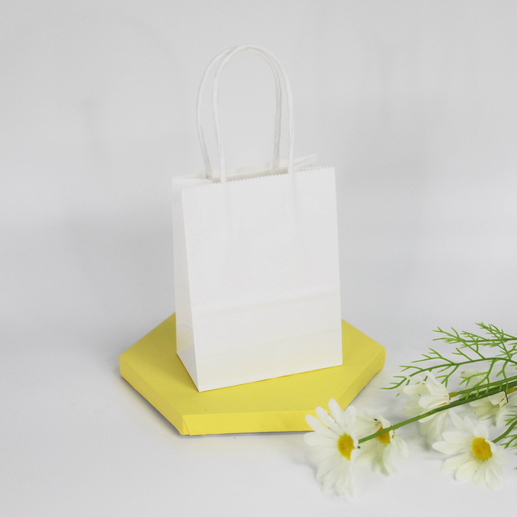 10pcs Paper Bag Colored Gift Packing Handbag Kraft Paper Tote Bag Wedding Party Storage bag