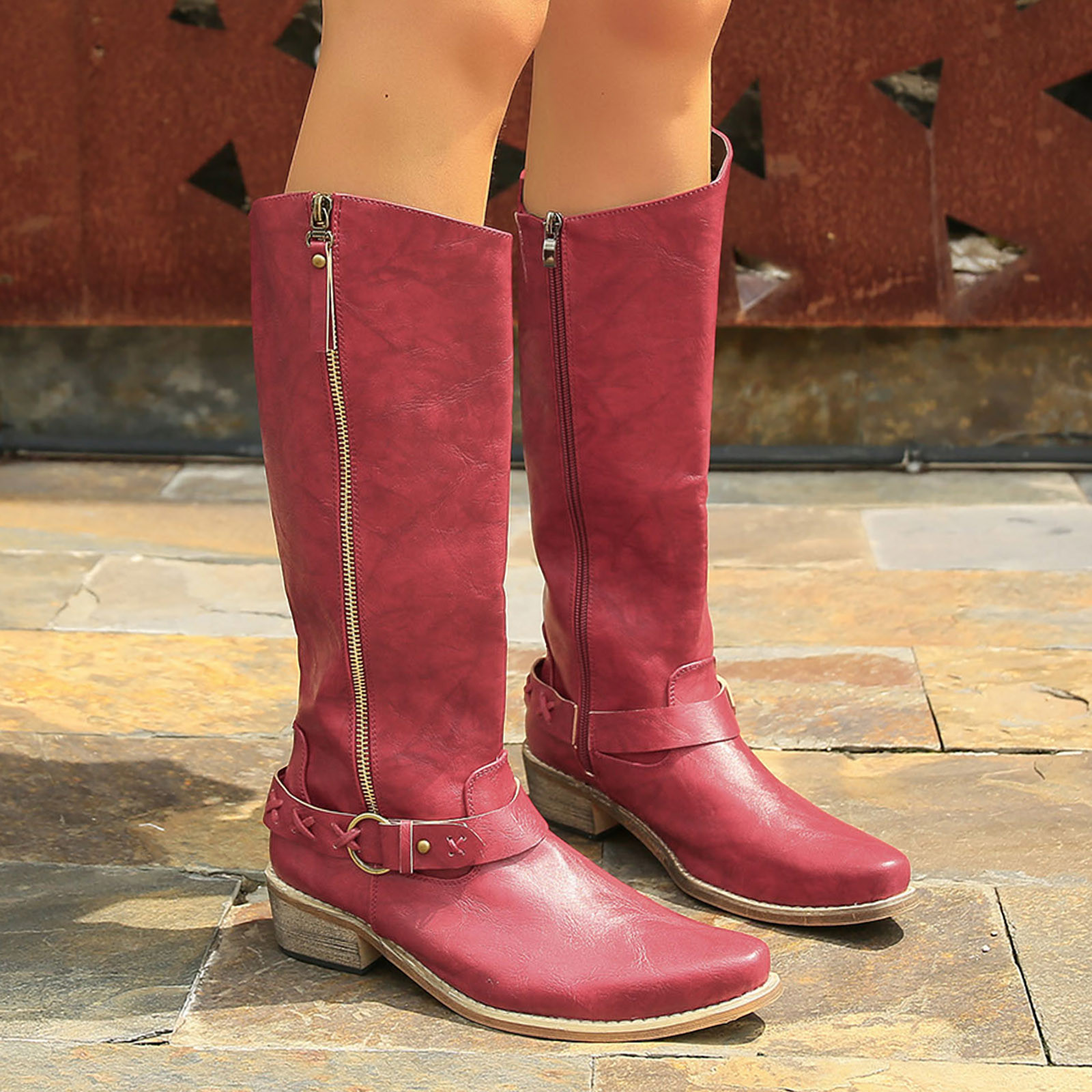 Womens Slip on Winter Boots Mid Calf Wide Calf Boots for Women Size 12