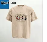 Qiaoyilo Áo phông nam thời trang giản dị áo thun ngắn tay dáng rộng thoáng khí thoải mái mui mềm