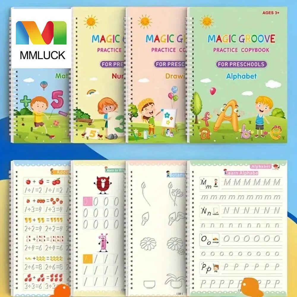Mmluck bảng chữ cái rãnh thực hành copybook số vẽ sách trẻ em làm dày toán thư pháp học sinh viết sách trường tiểu học vở bài tập của học sinh