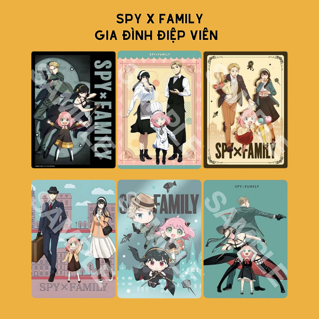 [HÀNG CÓ SẴN] Thẻ Card Bo Góc Anime SPY X FAMILY GIA ĐÌNH ĐIỆP VIÊN - 2 mặt - Giấy Bìa Cứng - Có Màng Cán