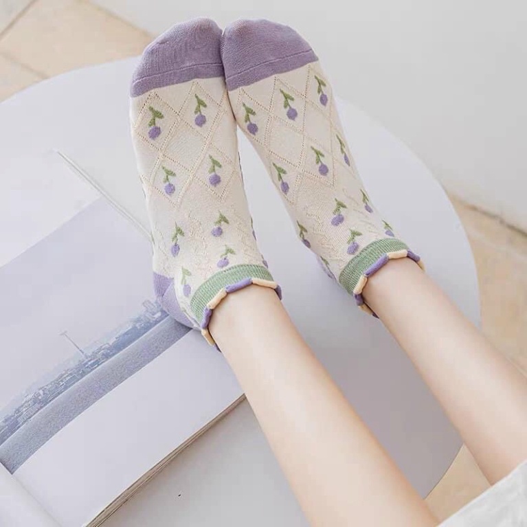 Tất vớ nữ cổ bèo thổ cẩm mẫu mới