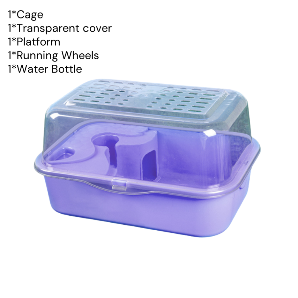 MISFORTUNESTORE17RE1 Lớp kép Cage cho chuột hamster Nắp trong suốt Acrylic Môi trường sống cho hamster Di động Bánh xe chạy Nhà cho thú cưng nhỏ cho chuột và lợn Guinea - 6
