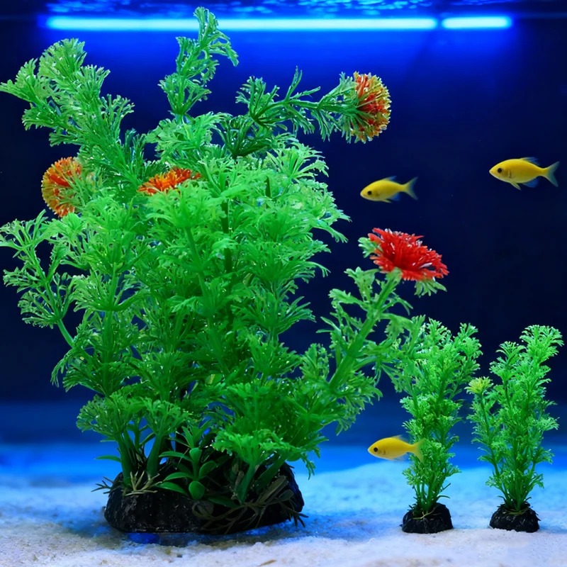 Dưới Nước bể cá nhân tạo Trang Trí Nội Thất cây giả Thủy cỏ nước cây nhựa Nhà bể cá cảnh quan bể thủy sinh Trang Trí