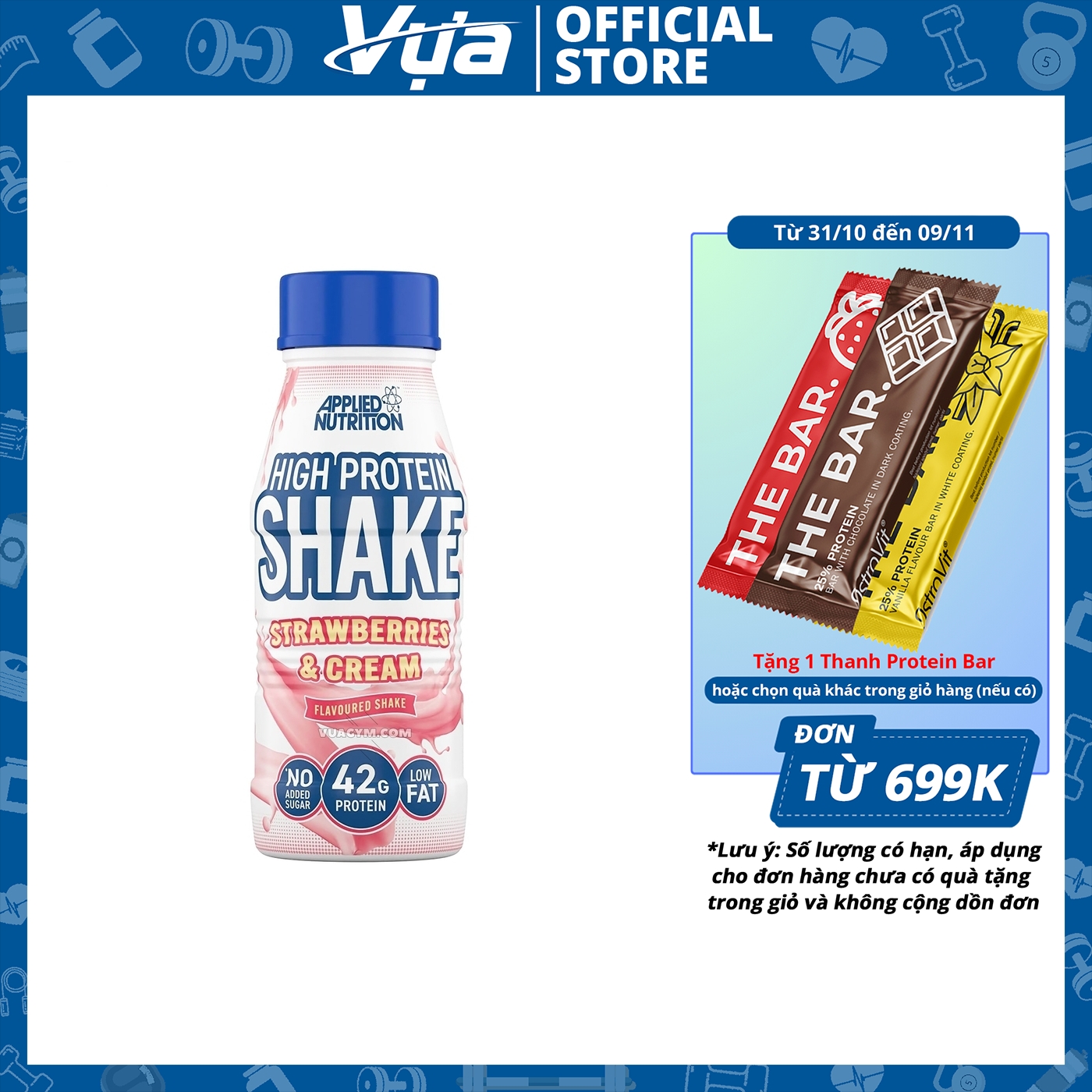 Nước Uống Applied Nutrition - High Protein Shake  - Tăng Cơ Giảm Mỡ Hiệu Quả, Hỗ Trợ Tập Luyện, Chính Hãng