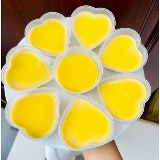 10 Hũ nhựa tim làm bánh flan caramen, rau câu
