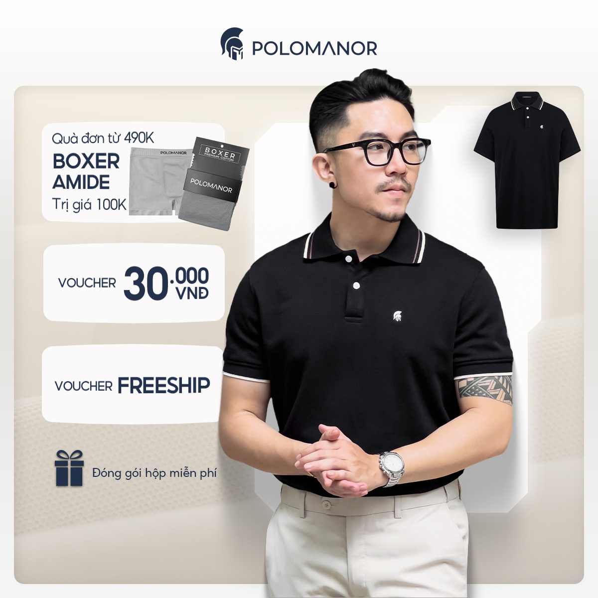 Áo polo nam DENIS vải cá sấu cotton interlock xuất xịn, nam tính, thanh lịch, sang trọng - POLOMANOR